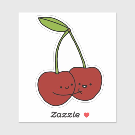 Kawaii Cherries Sticker (Vel)