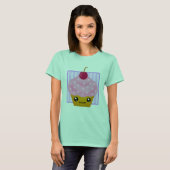 Kawaii Cherry Cupcake Apparel T-shirt (Voorkant volledig)