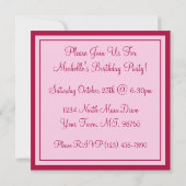 Kawaii Cherry Cupcake Birthday Party Kaart (Achterkant)