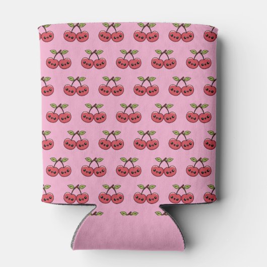 Kawaii Cherry – Schattigee vrucht met een lachend  Blikjeskoeler (Achterkant)