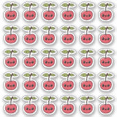Kawaii Cherry – Schattigee vrucht met een lachend  Sticker (Voorkant)