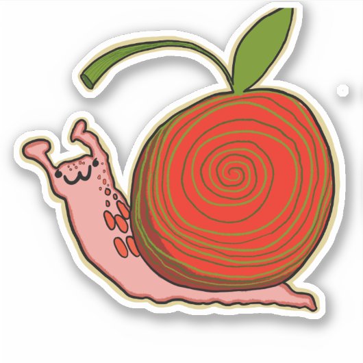 Kawaii Cherry Snail Sticker (Voorkant)