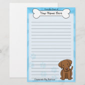 Kawaii Chesapeake Bay Retriever Stationery Briefpapier (Voorkant / Achterkant)
