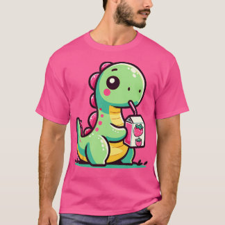 Kawaii Chibi Brachiosaurus Dinosaurus Drink stro T-shirt
