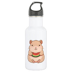 Kawaii Chibi Capybara Die Een Partje Watermeloen E Waterfles