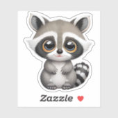 Kawaii Chibi Cute Baby Raccoon Sticker (Vel)