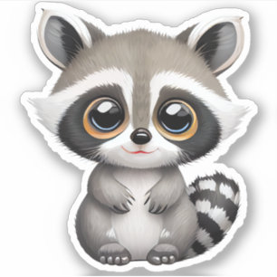 Kawaii Chibi Cute Baby Raccoon Sticker