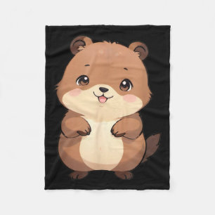 Kawaii Chibi Grond marmot - Panfurware Llc  Fleece Deken