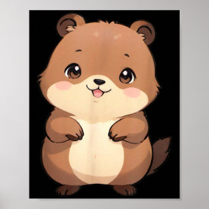 Kawaii Chibi Grond marmot - Panfurware Llc Poster