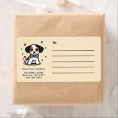 Kawaii/chibi-hond verzending etiket (Insitu)