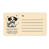 Kawaii/chibi-hond verzending etiket (Voorkant)