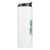Kawaii Chibi Kat in Zonnebril Drinkend Frappè Thermosbeker (Gedraaid links)