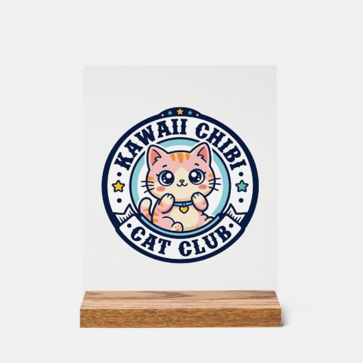 Kawaii Chibi Kat Kat Moeder Cadeau Idee - Kawaii C Acryl Bord (Voorkant)