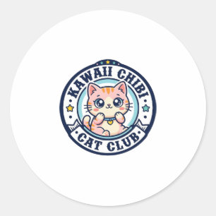Kawaii Chibi Kat Kat Moeder Cadeau Idee - Kawaii C Ronde Sticker
