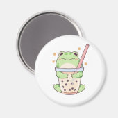 Kawaii Chibi Kikker Knuffelt Bubbeldrank Kop Magneet (Voorkant / Achterkant)