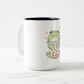 Kawaii Chibi Kikker Knuffelt Bubble Tea Kop (Voorkant links)