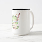 Kawaii Chibi Kikker Knuffelt Bubble Tea Kop (Voorkant rechts)