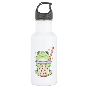 Kawaii Chibi Kikker Knuffelt Bubble Tea Kop Waterfles