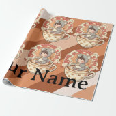 Kawaii Chibi Koala Adventure Gift Wrapping Paper Cadeaupapier (Uitgerold)