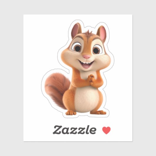 Kawaii Chibi Leuke Cartoon Chipmunk Sticker (Vel)