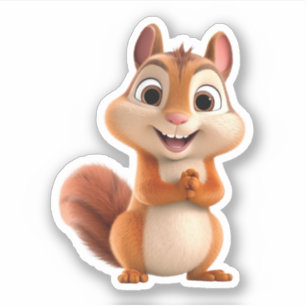 Kawaii Chibi Leuke Cartoon Chipmunk Sticker