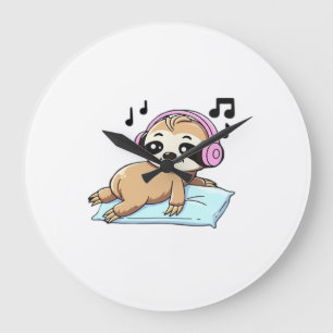 Kawaii Chibi Luiaard die naar Muziek luistert � Sc Grote Klok