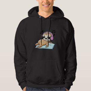 Kawaii Chibi Luiaard die naar Muziek luistert � Sc Hoodie