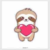 Kawaii Chibi Luiaard Knuffelt Hart � Schattig Aard Sticker (Vel)