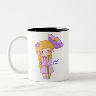 Kawaii Chibi Meisje Mok | Cute Bloem Meisje Koffie
