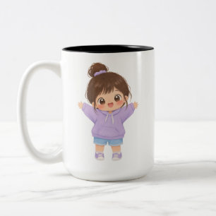 Kawaii Chibi Meisje Paarse Jurk Mok Cute Anime m