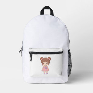 Kawaii Chibi Meisje Roze Jurk Rugzak Cute 3D An