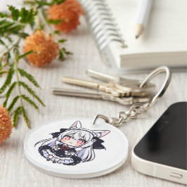 Kawaii Chibi Neko Gothic Lolita Acryl  Sleutelhanger