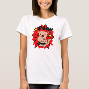 Kawaii Chibi Ninja Kung-Fu "POW!" Kitty T-shirt