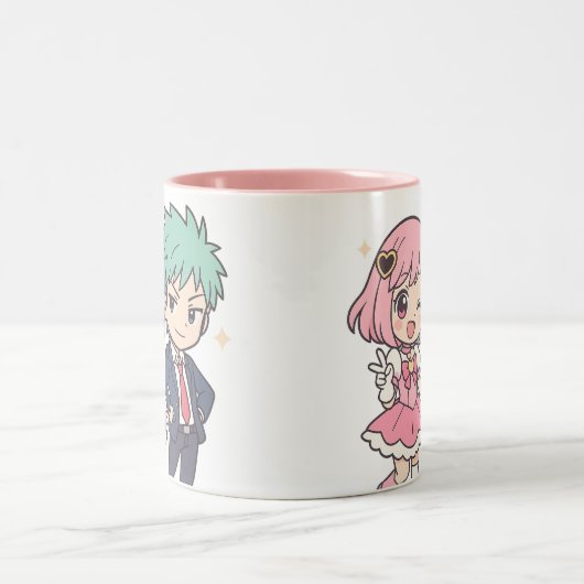Kawaii Chibi Paar Anime Mok Schattigee Gift (Center)