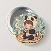 Kawaii Chibi Panda Button Pin Badge (Voorkant /achterkant)