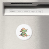 Kawaii Chibi Schildpad in Strohoed Eet Ijs Magneet (Insitu (Vaatwasser))