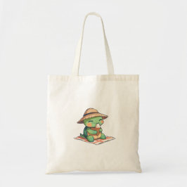 Kawaii Chibi Schildpad in Strohoed Eet Ijs  Tote Bag