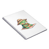 Kawaii Chibi Schildpad in Strohoed Eet Ijsje  Notitieboek (Rechterzijde)