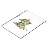 Kawaii Chibi Schildpad in Strohoed Eet Ijsje  Notitieboek (Linkerzijde)