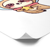 Kawaii Chibi Sloth Astronaut – Cute Space Sloth Ca Poster (Hoek)
