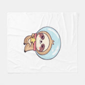 Kawaii Chibi Sloth Astronaut � Mooie Ruimte Sloth  Fleece Deken (Voorkant (Horizontaal))