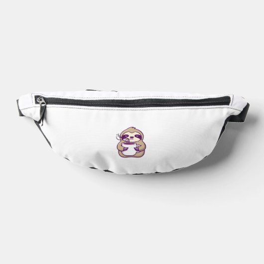 Kawaii Chibi Sloth with Coffee Mug � Cute Sleepy A Heuptasje (Liggend)