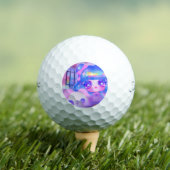 Kawaii Chibi Sparklecore Meisje met Rainbow Puppy Golfballen (Insitu Shirt)