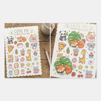 Kawaii chibi stickerpak vel rechthoekige sticker