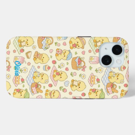Kawaii Chicken Picnic Pattern Phone Case (Achterkant (horizontaal))