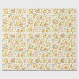 Kawaii Chicken Picnic Pattern Wrapping Paper Cadeaupapier
