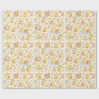 Kawaii Chicken Picnic Pattern Wrapping Paper Cadeaupapier