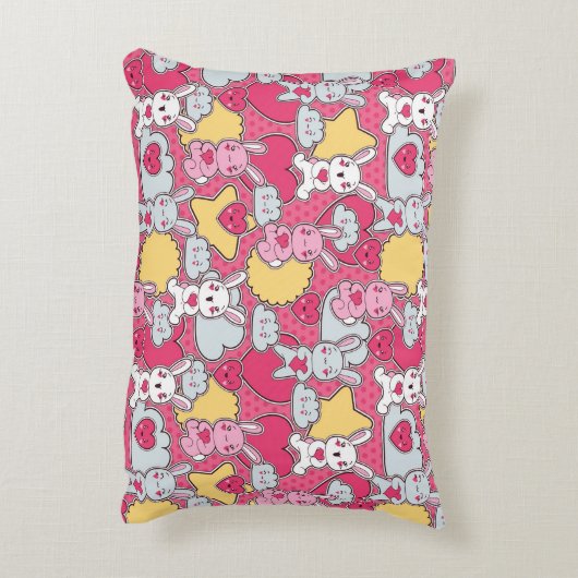 Kawaii Child Pattern met Cute Doodles 2 Accent Kussen (Achterkant (Verticaal))