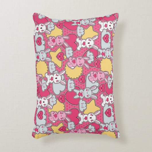 Kawaii Child Pattern met Cute Doodles 2 Accent Kussen (Voorkant(Verticaal))