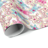 Kawaii Child Pattern met Cute Doodles 2 Cadeaupapier (Rol Hoek)